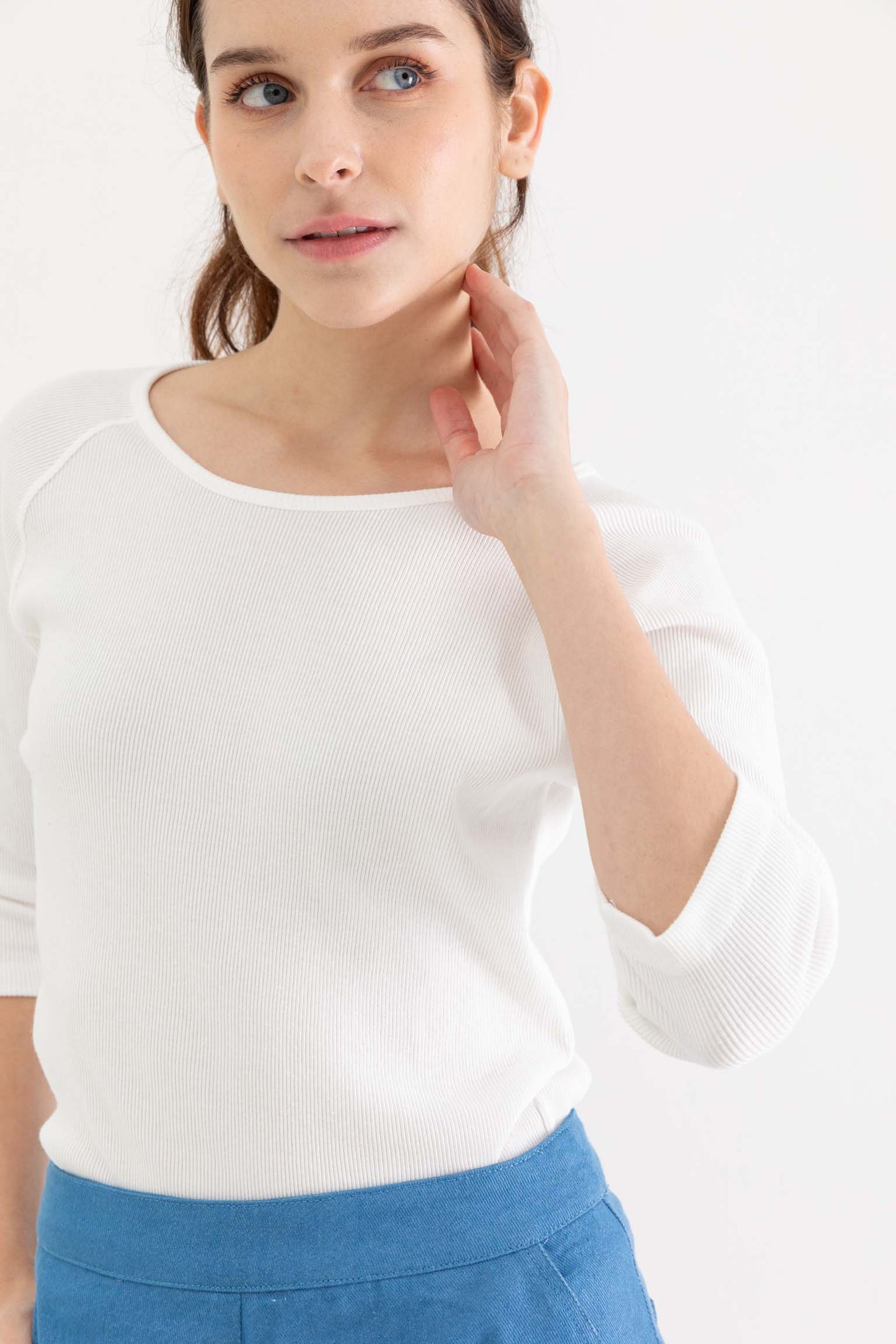 Zina Ribbed Cotton Tee