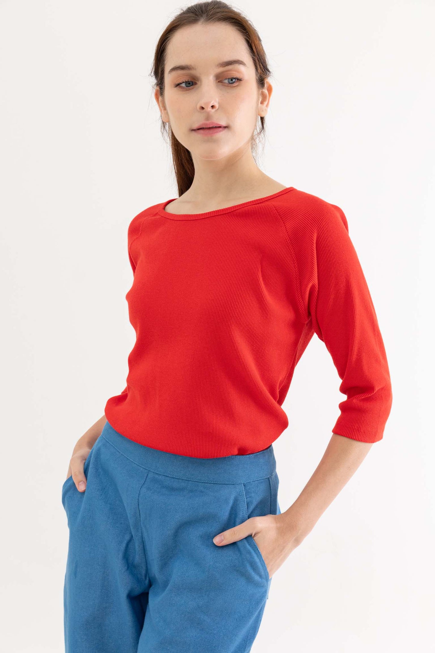 Zina Ribbed Cotton Tee