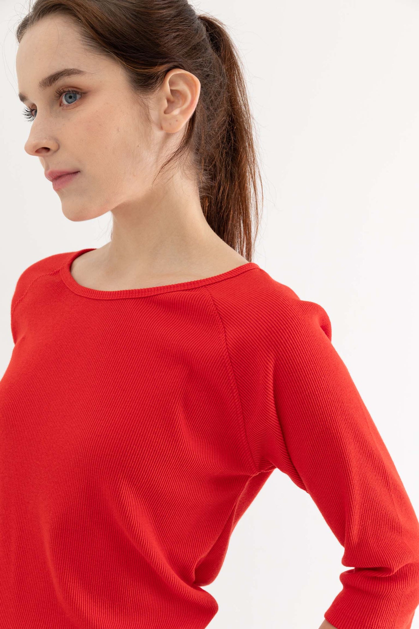 Zina Ribbed Cotton Tee