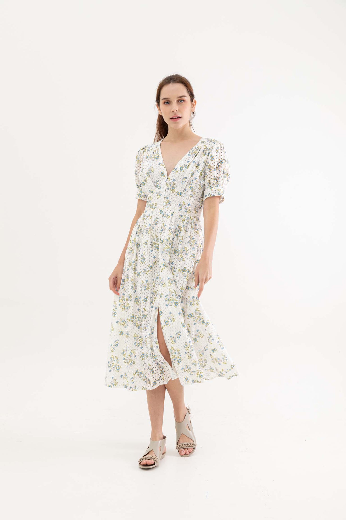 Kallie Floral Eyelet Dress