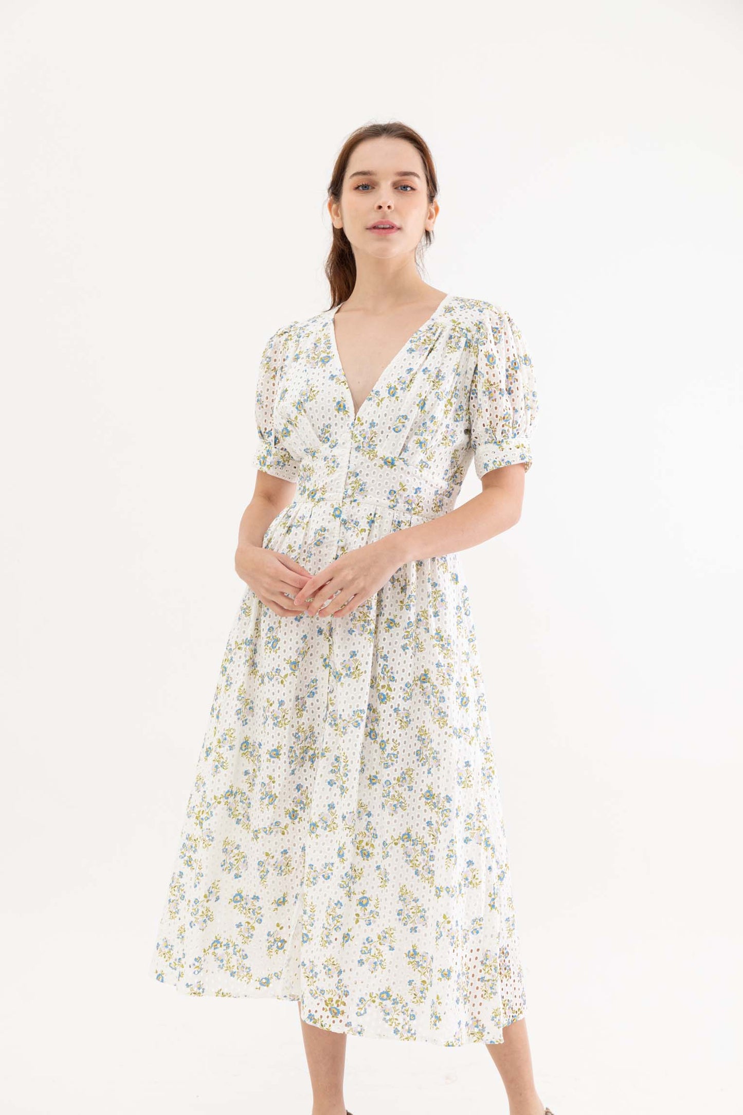 Kallie Floral Eyelet Dress