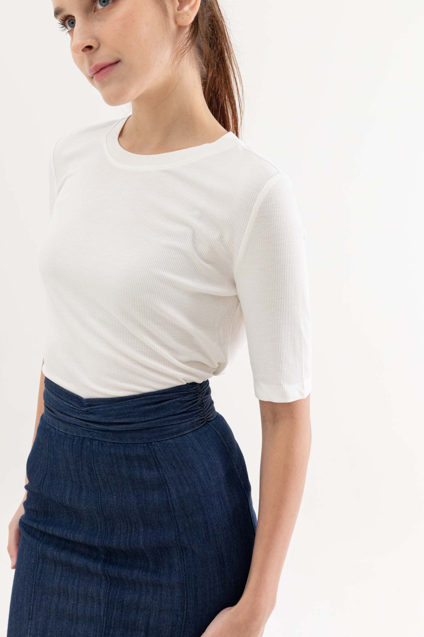 Zen Ribbed 3/4 Sleeve Tee