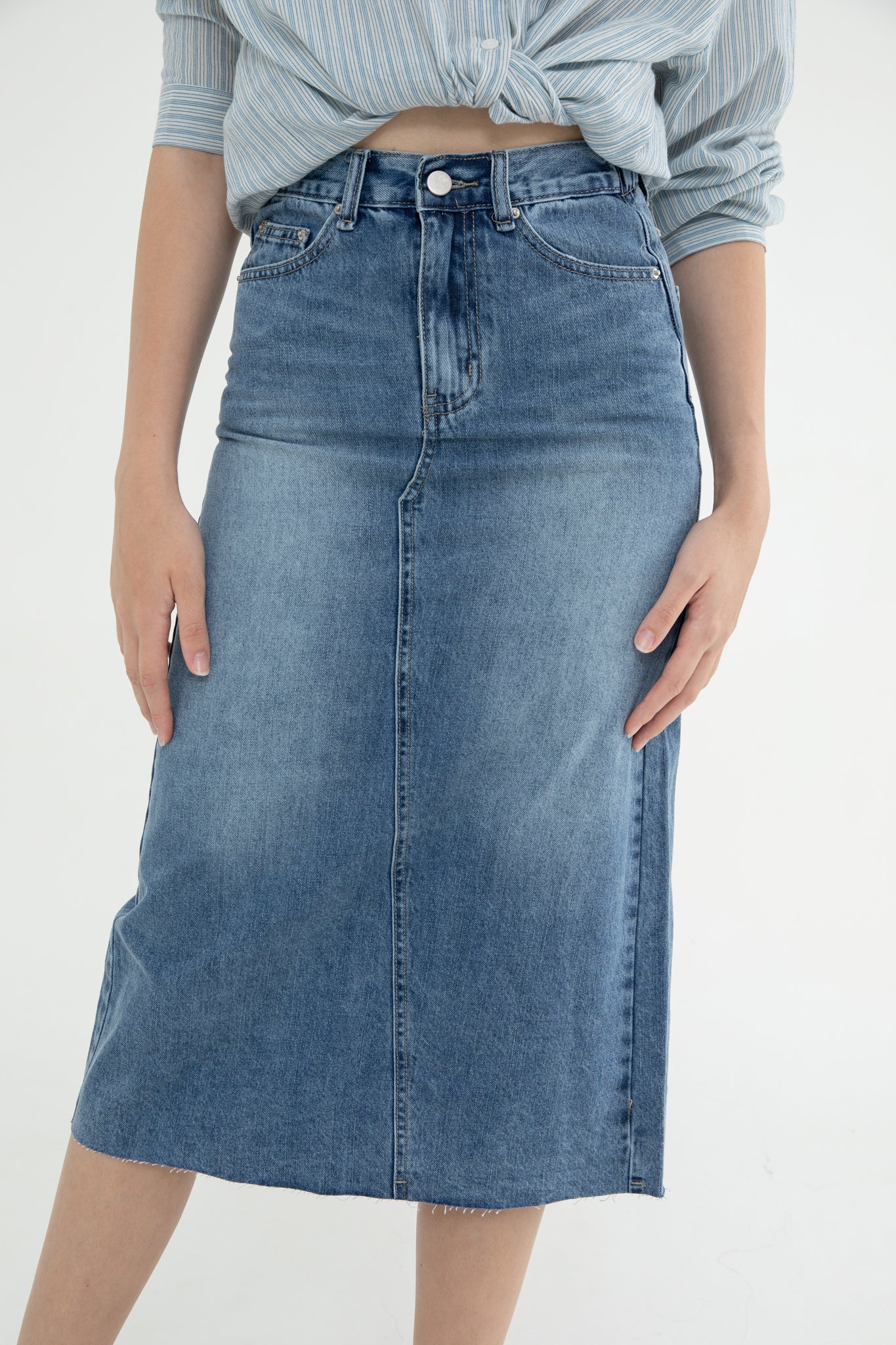 Shona Denim Midi Skirt