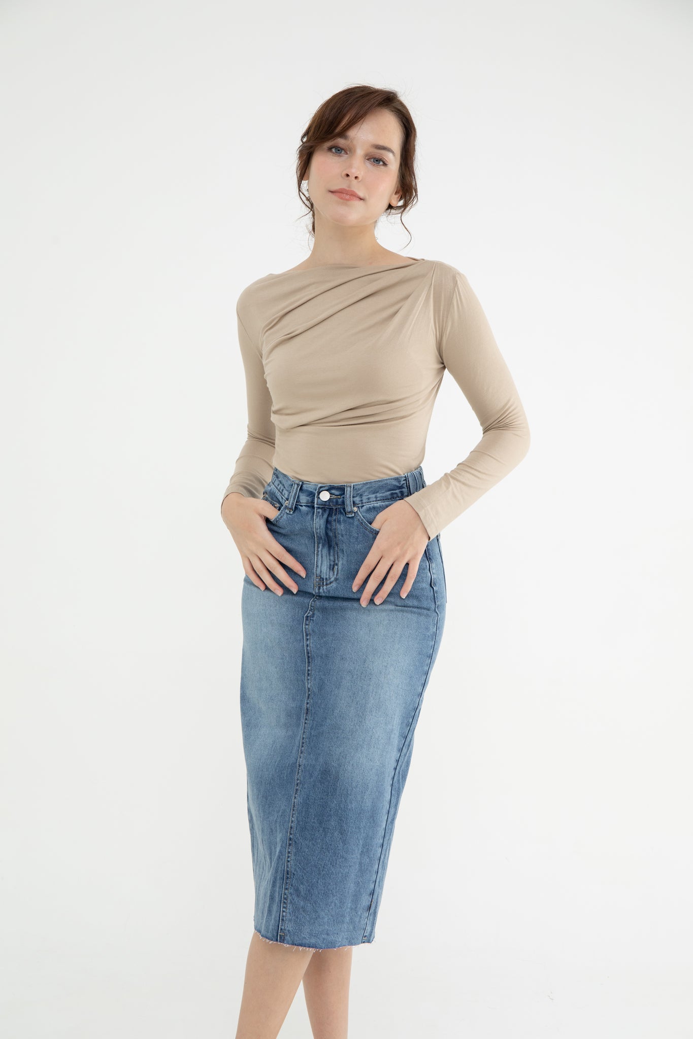 Shona Denim Midi Skirt