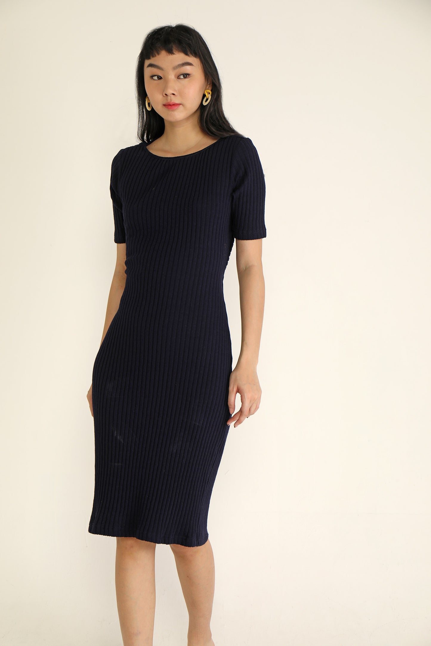 Donna Ribbed Cotton Dress