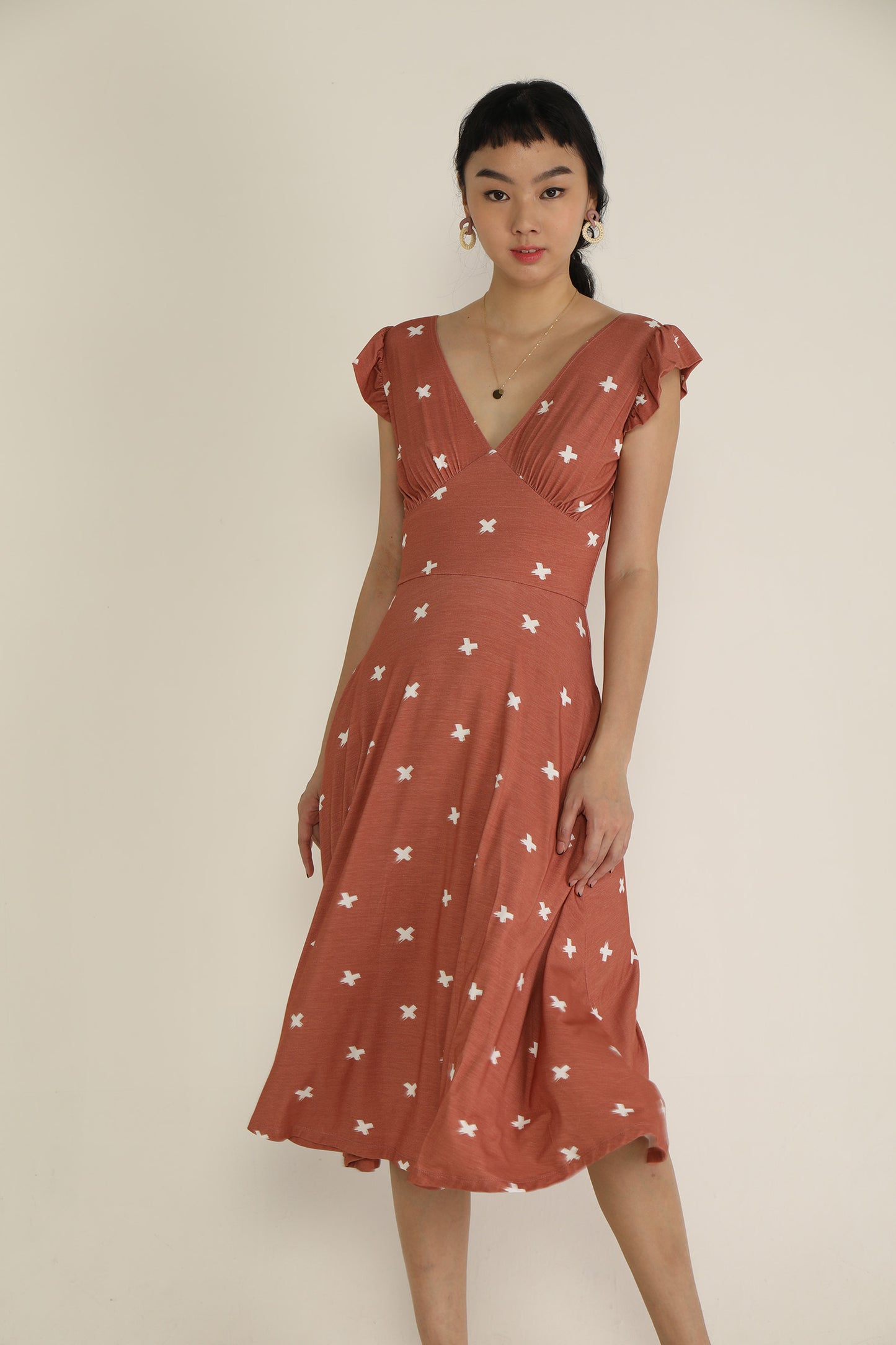 Eugenia Cross Dress with Ruffles