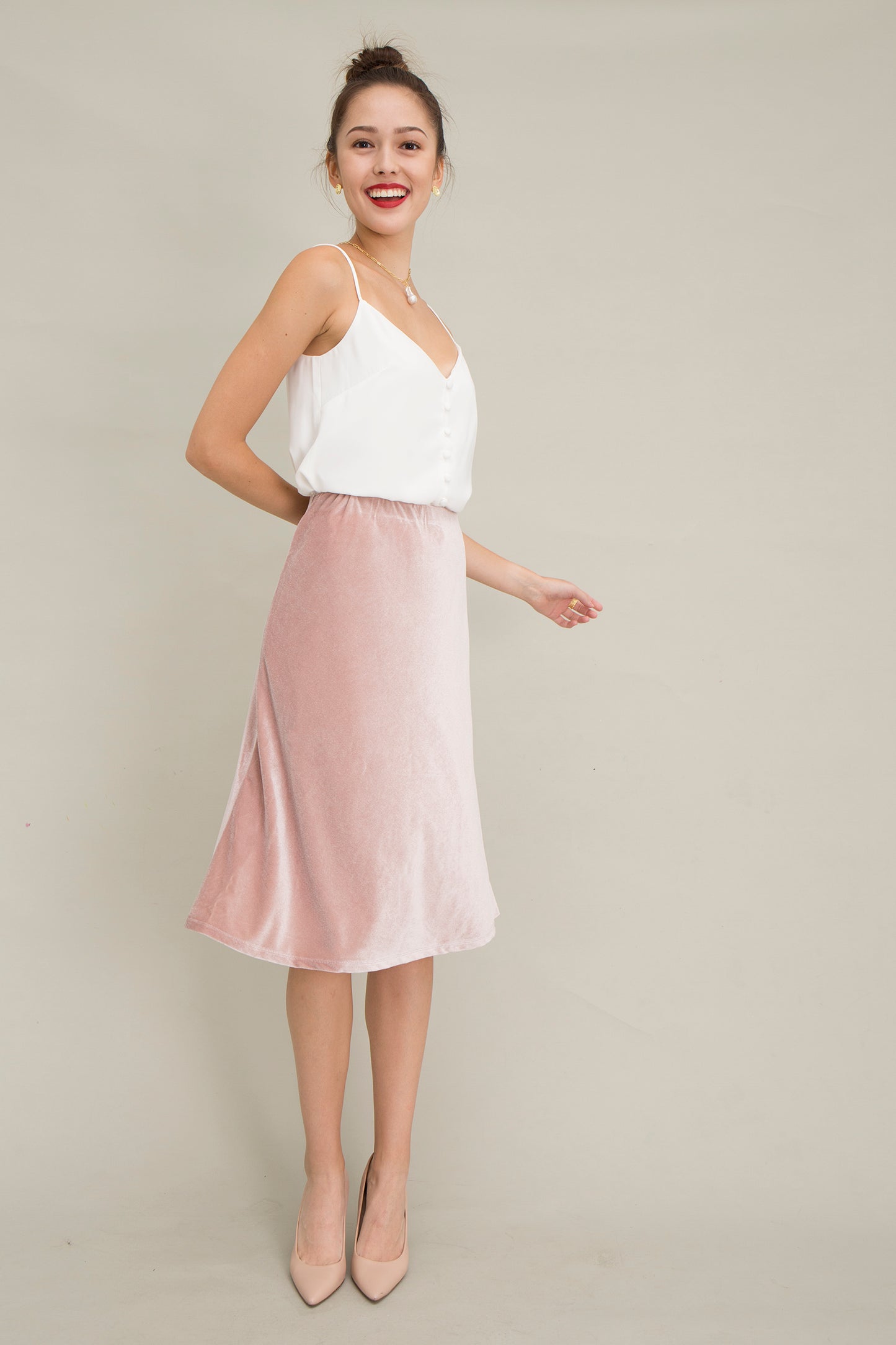 Ines Velvet Bias Skirt