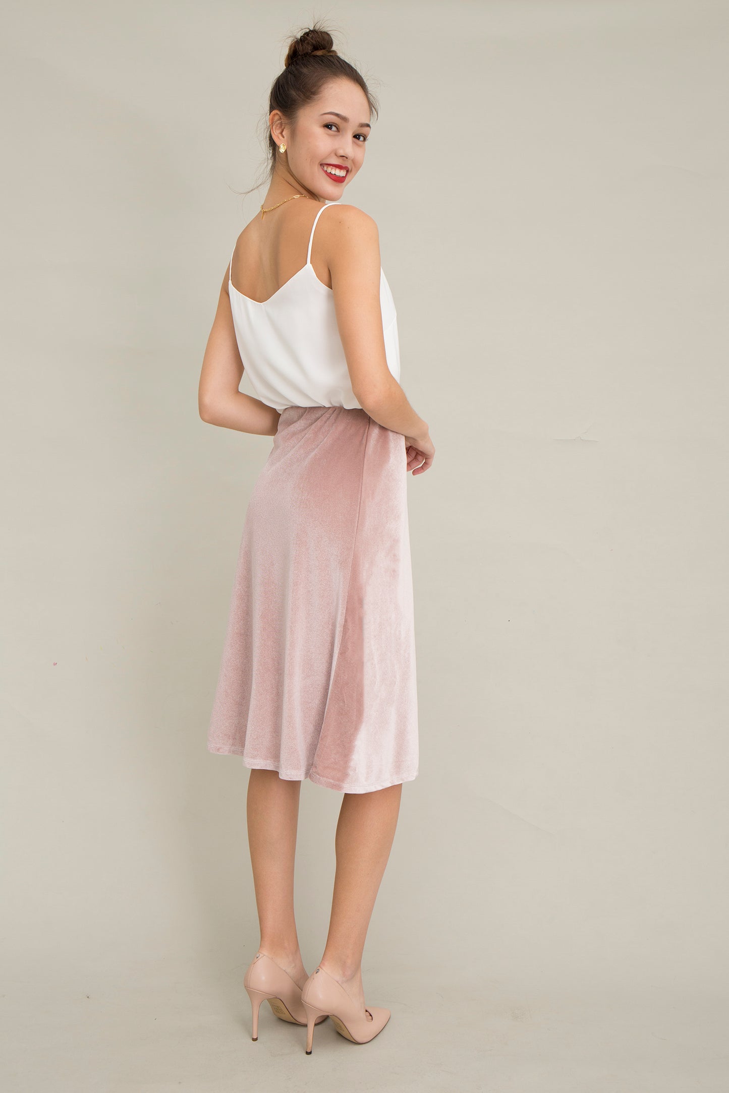 Ines Velvet Bias Skirt