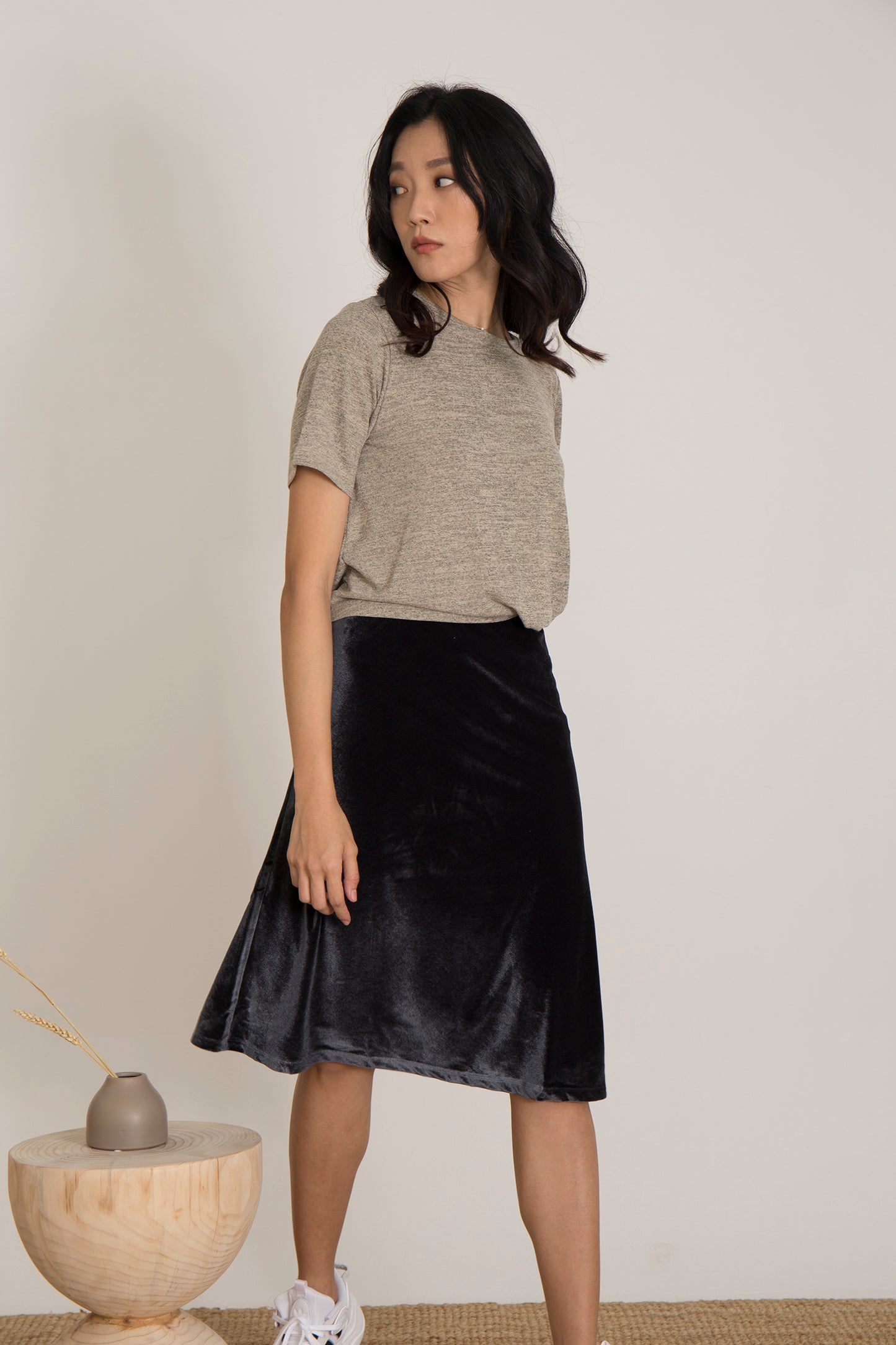 Ines Velvet Bias Skirt