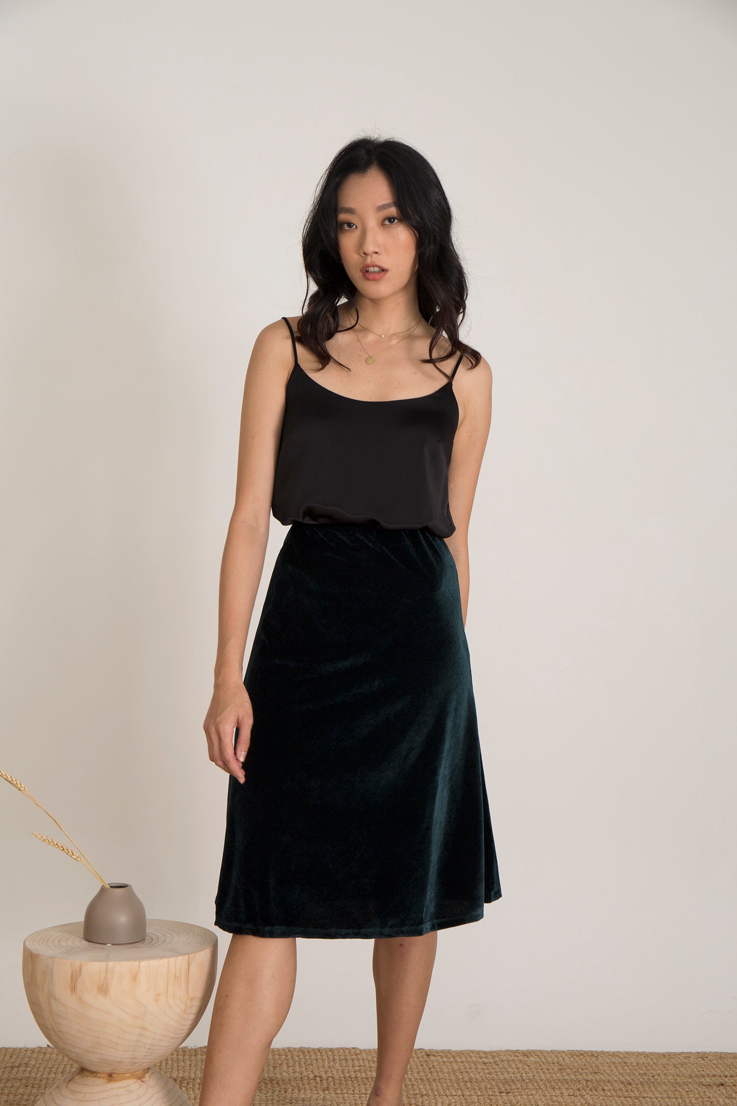 Ines Velvet Bias Skirt