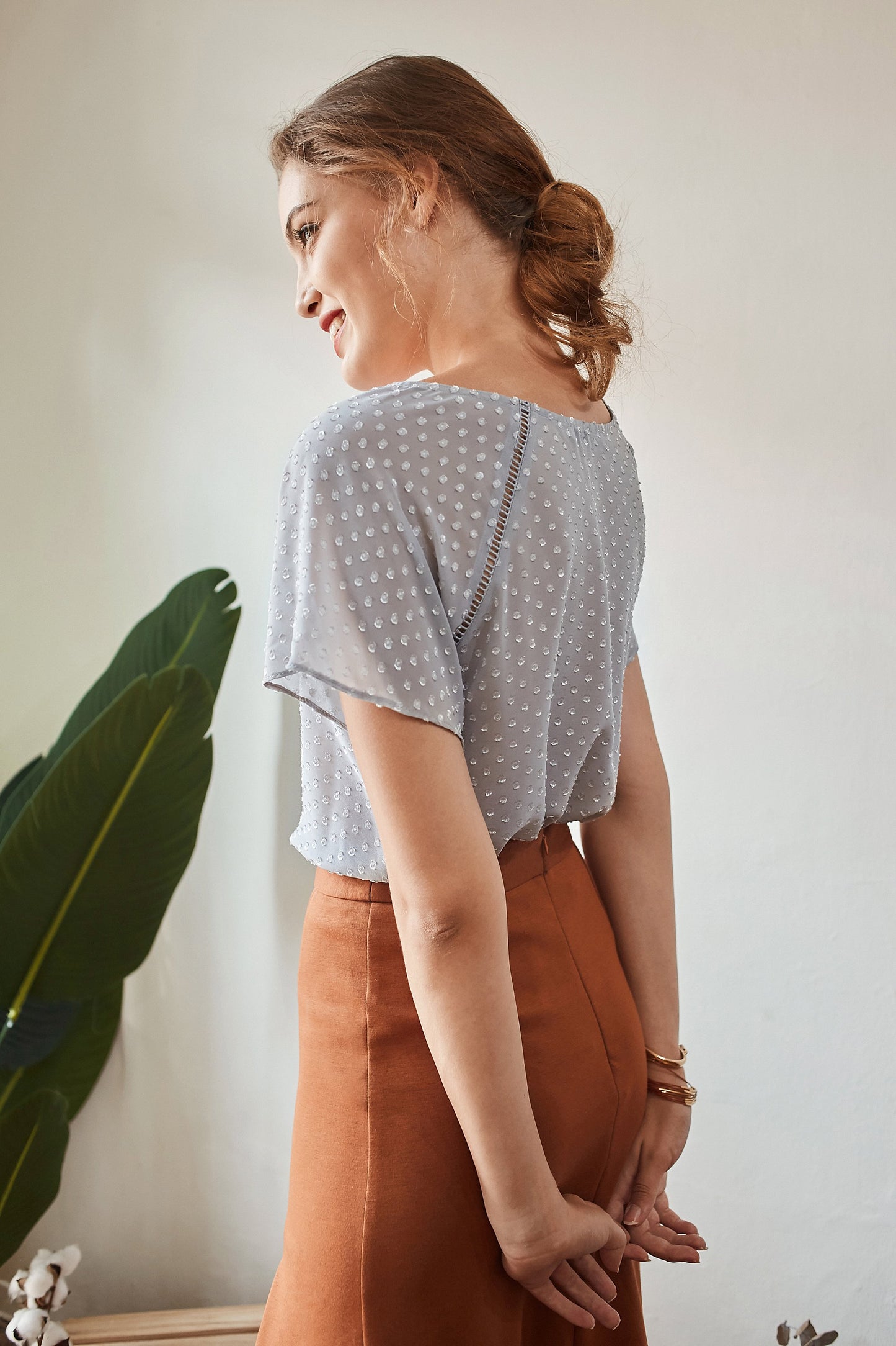 Louise Swiss Dot Top