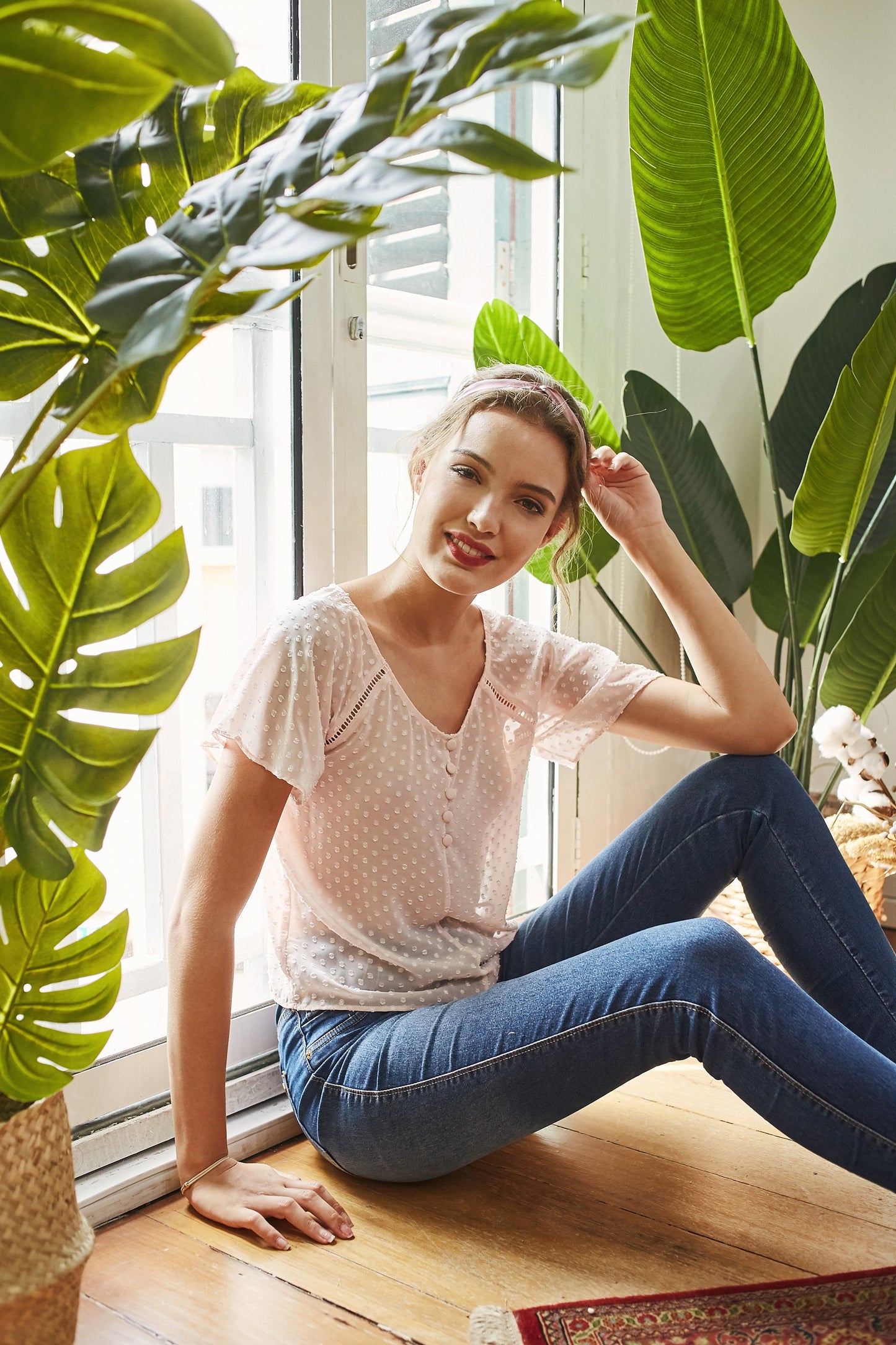 Louise Swiss Dot Top