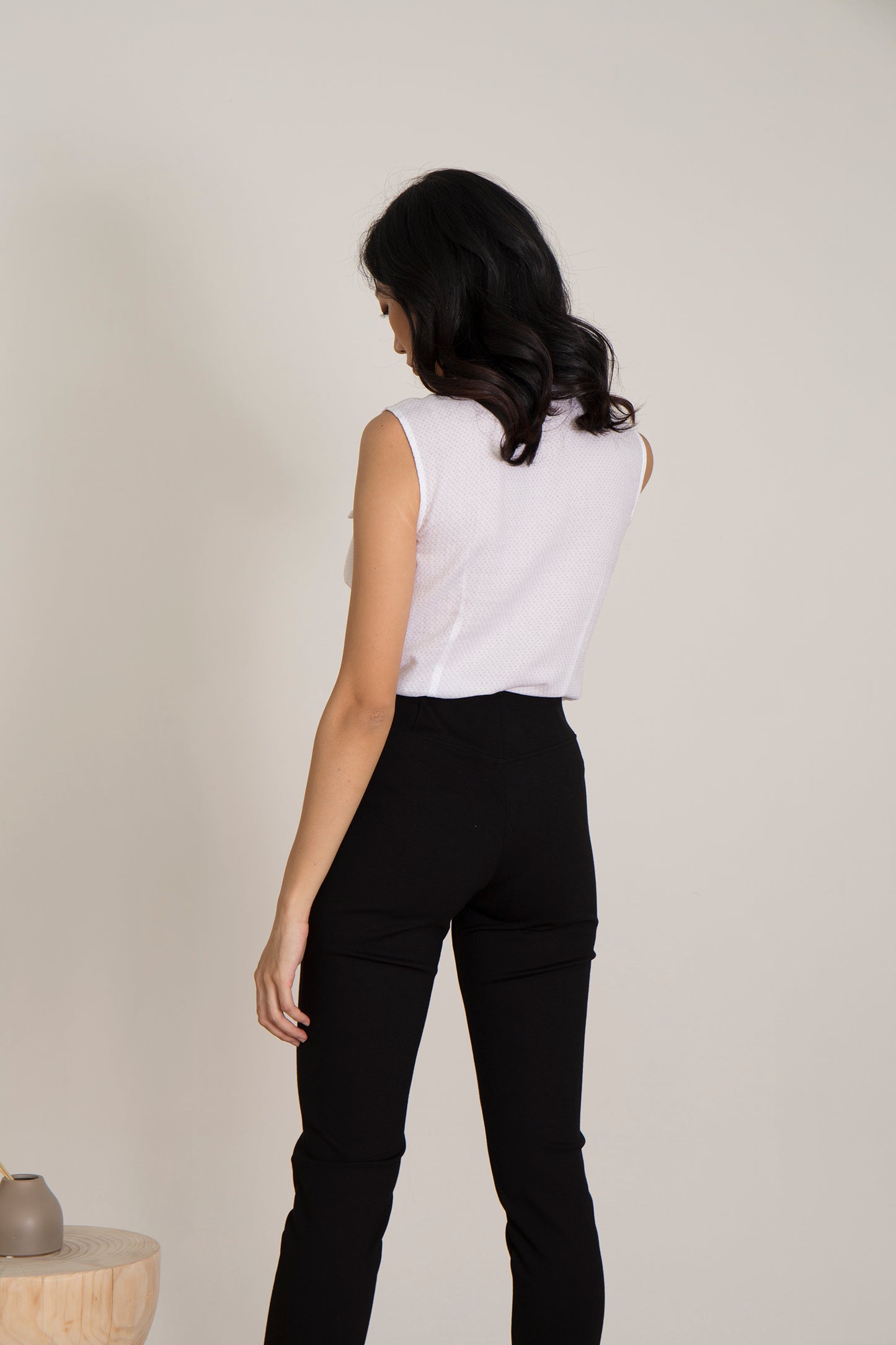 Michelle Ruffle Collar Sleeveless Top