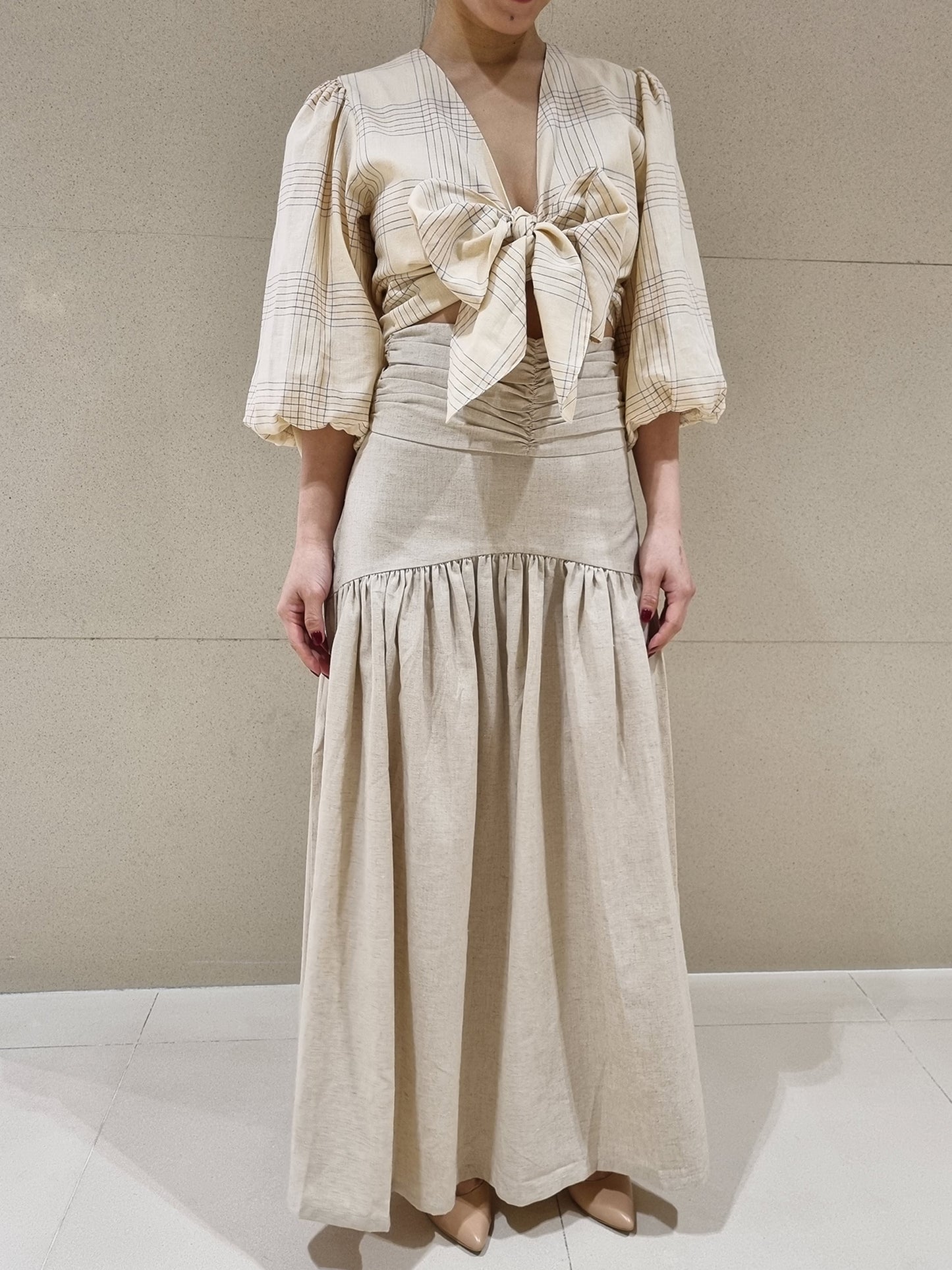 Audi Linen Maxi Skirt