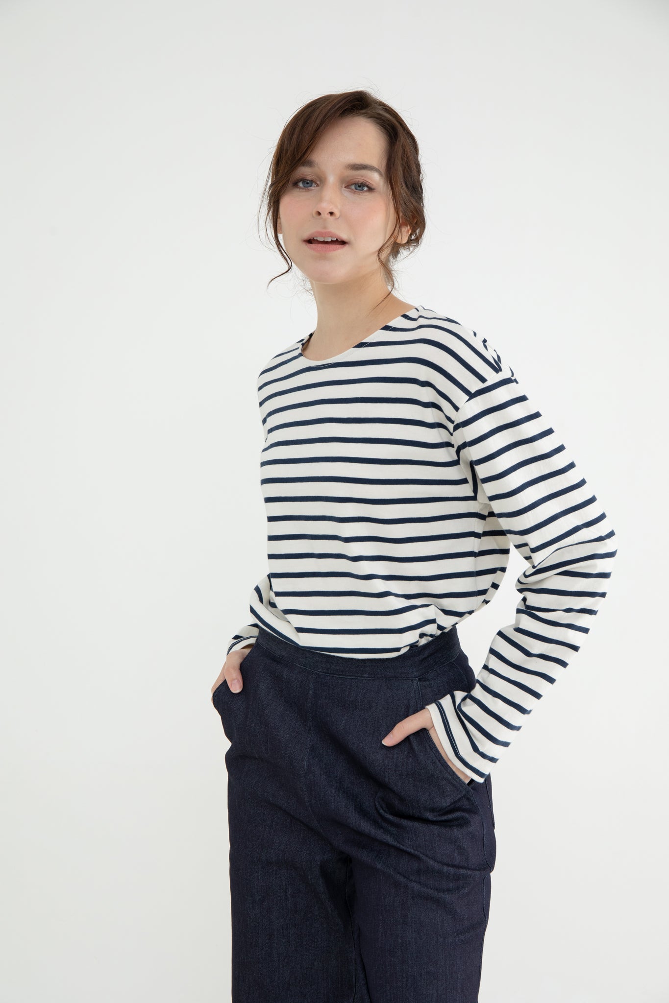 Viv Long Sleeve Breton Blouse