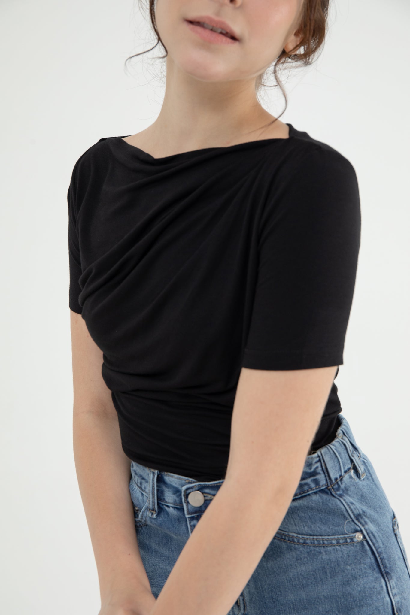 Rina Short Sleeve Drape Top