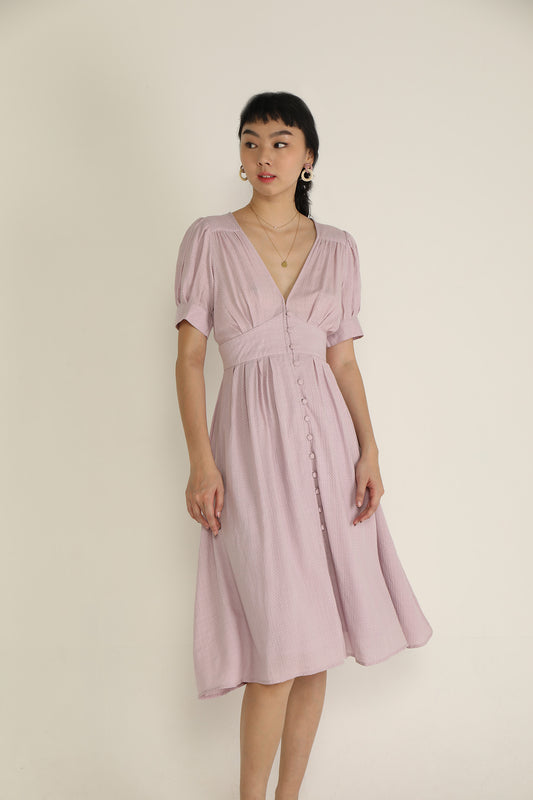 Kimmy Puff Sleeve Button Down Dress