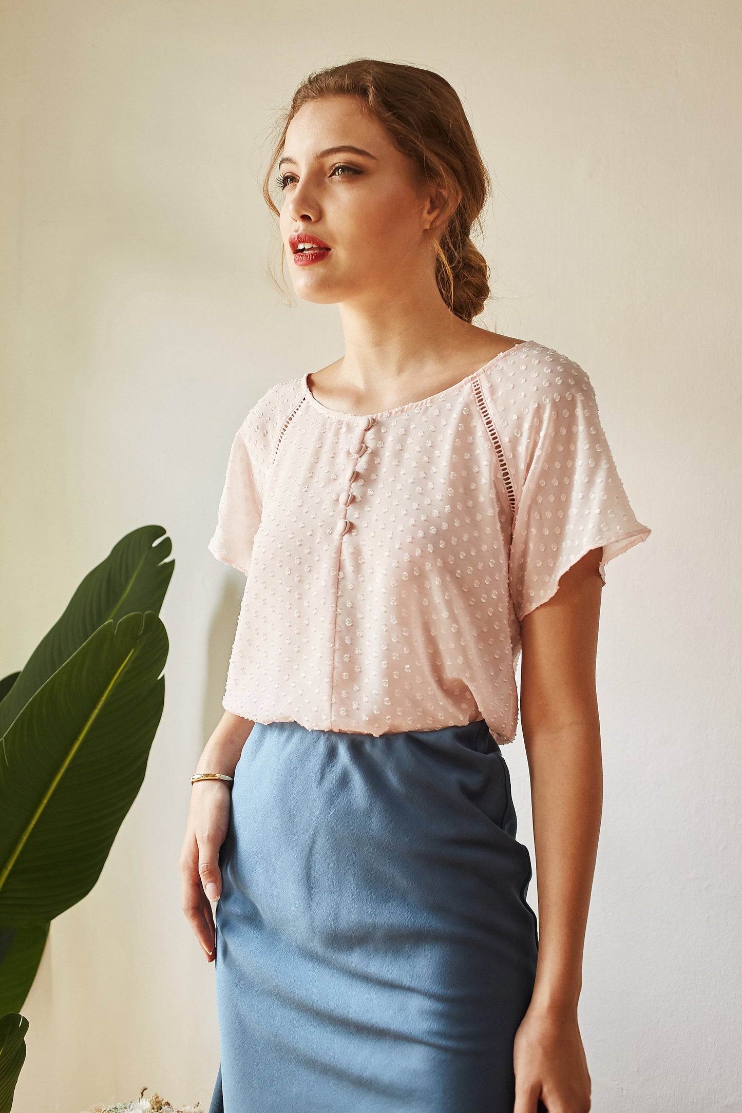 Louise Swiss Dot Top