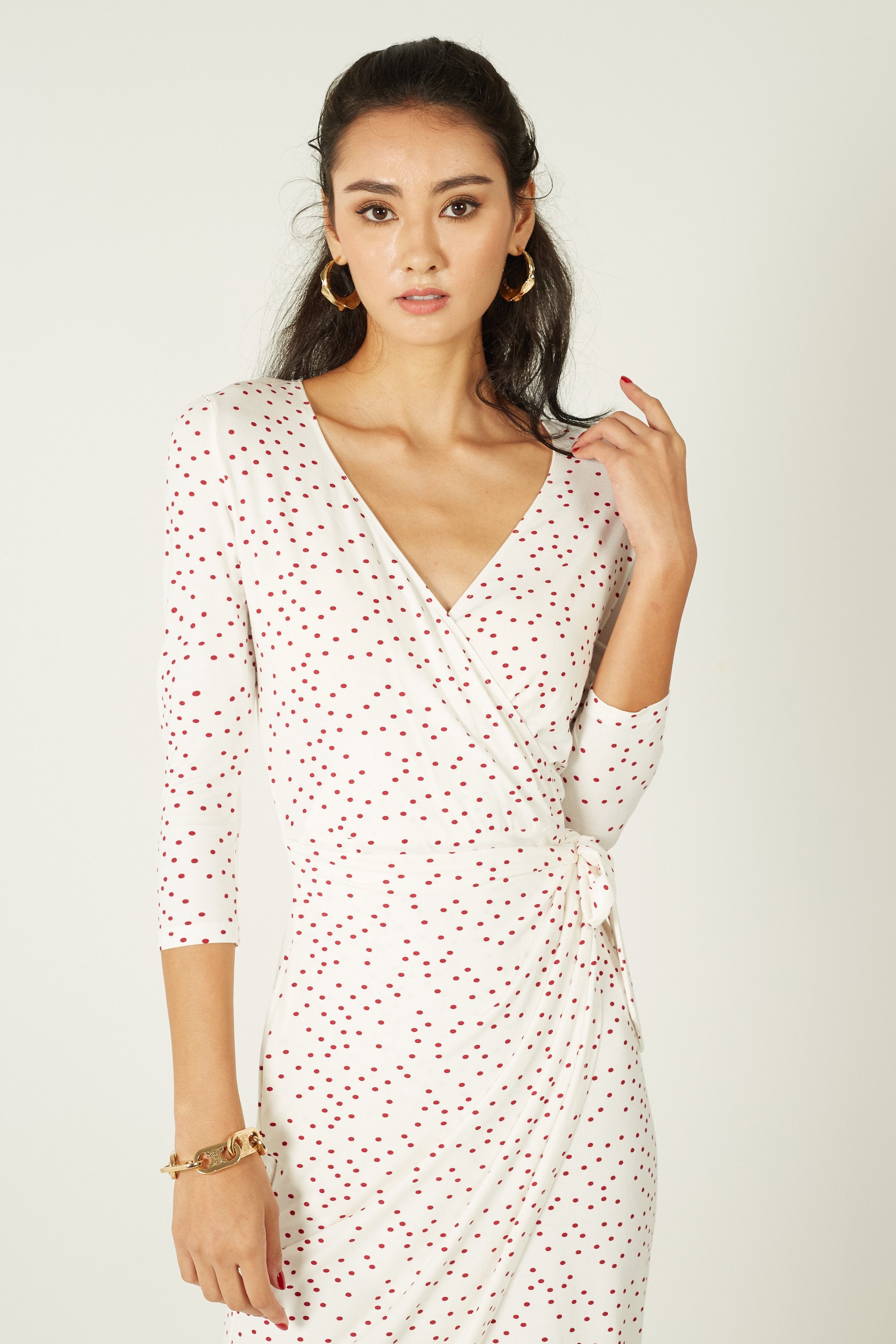 Bernice polka dot outlet wrap dress